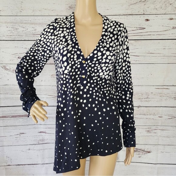 BCBGMAXAZRIA Long Sleeve Asymmetrical Blouse Medium - Picture 1 of 8